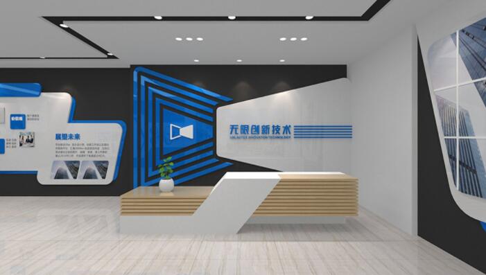 公司前臺形象背景墻效果圖(圖2) 原創(chuàng )場(chǎng)景企業(yè)前臺背景墻形象墻效果圖